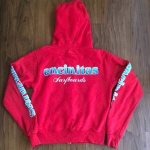 Encinitas Surfboards Red Hoodie Sweater - Women